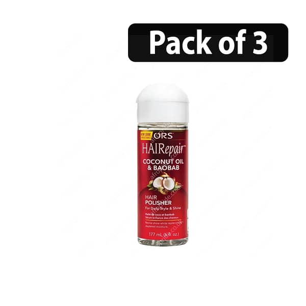 (Pack of 3) ORS Hair Repair Coconut Oil & BaoBab Hair Polisher 6oz