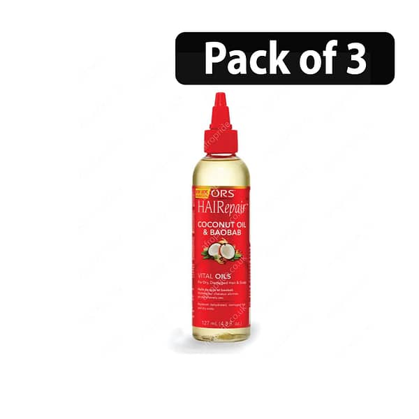 (Pack of 3) ORS Hair Repair Coconut Oil & Baobab Vital Oils 127ml