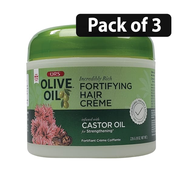 (Pack of 3) ORS Olive Oil Cream Hair Dress with Castor Oil 226g