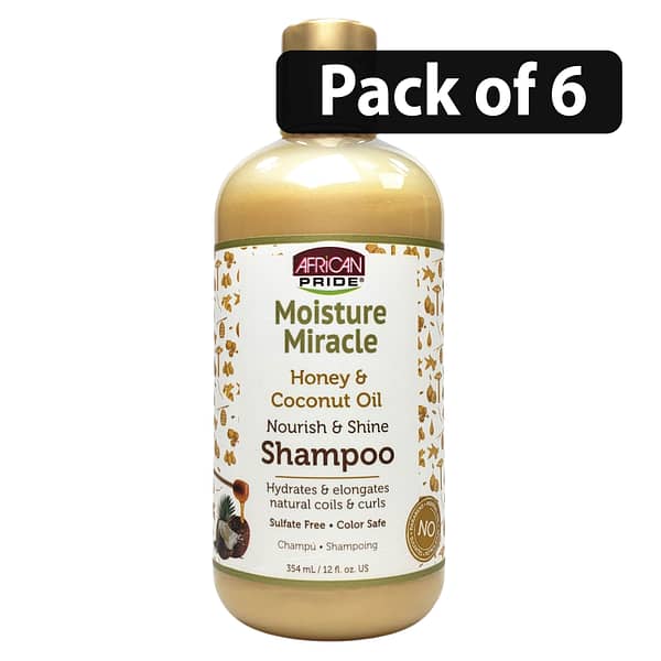 (Pack of 6) African Pride Moisture Miracle Shampoo 12oz new