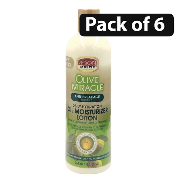 (Pack of 6) African Pride Olive Miracle Anti-Breakage Moisturizer Lotion 355ml