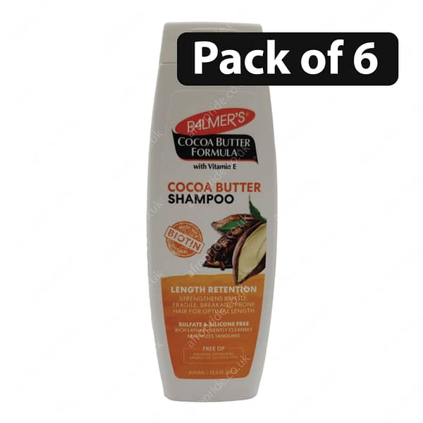 (Pack of 6) Palmer's Cocoa Butter Shampoo 400ml/13.5fl.oz