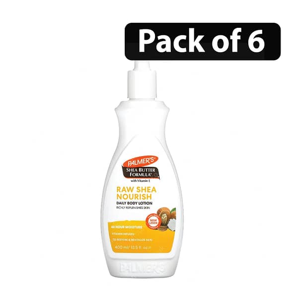 (Pack of 6) Palmers Raw Shea Nourish Daily Body Lotion 400ml
