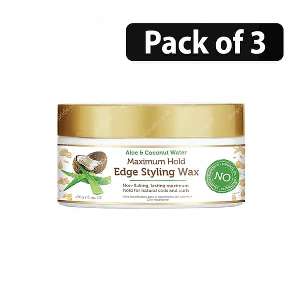 (Pack of 3) African Pride Maximum Hold Edge Styling Wax 6oz