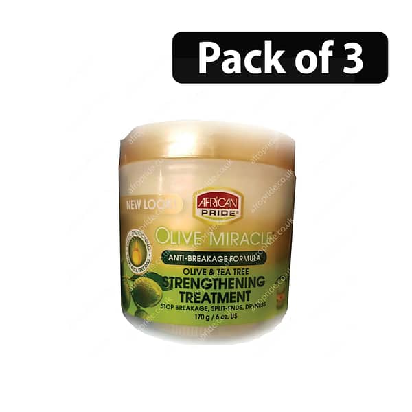 (Pack of 3) African Pride Olive Miracle Anti-Breakage Formula 170g