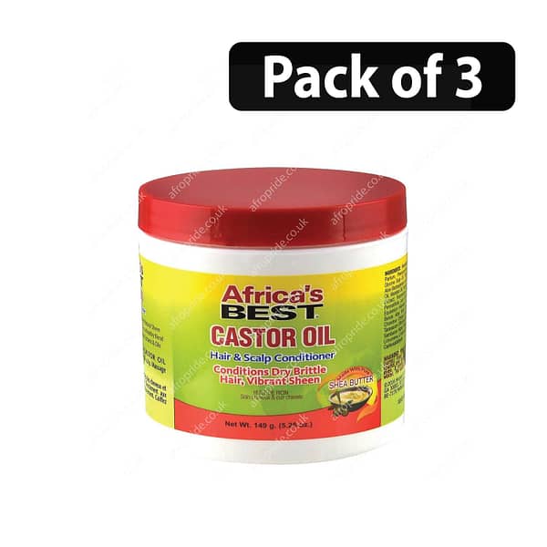 (Pack of 3) Africa's Best Castor Oil Hair & Scalp Conditioner 5.25 oz