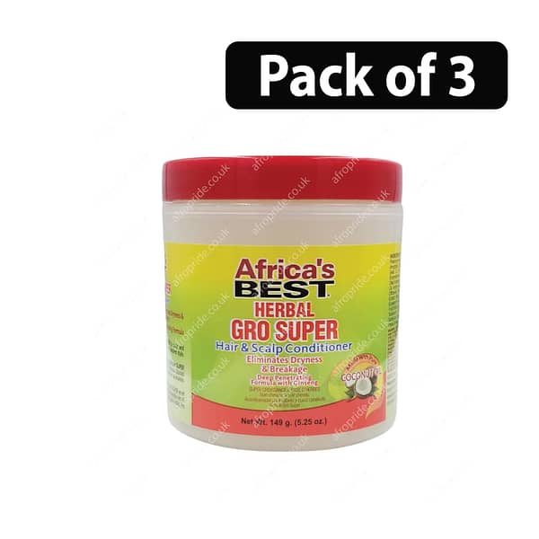 (Pack of 3) Africa's Best Herbal Gro Super Hair & Scalp Conditioner 5.25oz