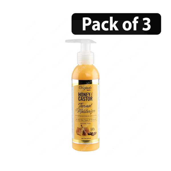 (Pack of 3) Africa's Best Honey & Castor Thermal Moisturizer 6oz