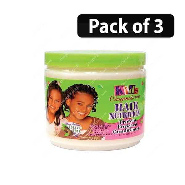 (Pack of 3) Africa's Best Kids Organics Hair Nutrition Protein Enriched Conditioner 15oz