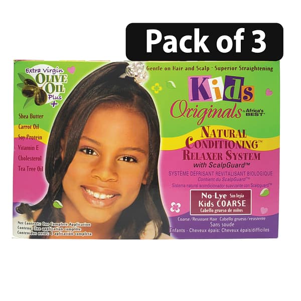 (Pack of 3) Africa’s Best Kids Organics No-Lye Kids Coarse
