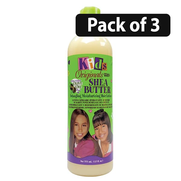 (Pack of 3) Africa’s Best Kids Originals Shea Butter Detangling Moisturizing Hair Lotion 12oz