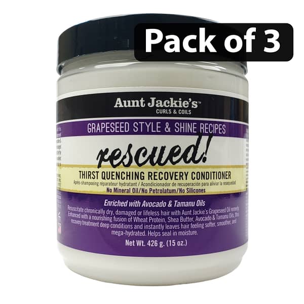 (Pack of 3) Aunt Jackie’s Rescued Thirst Quenching Recovery Conditioner 15oz
