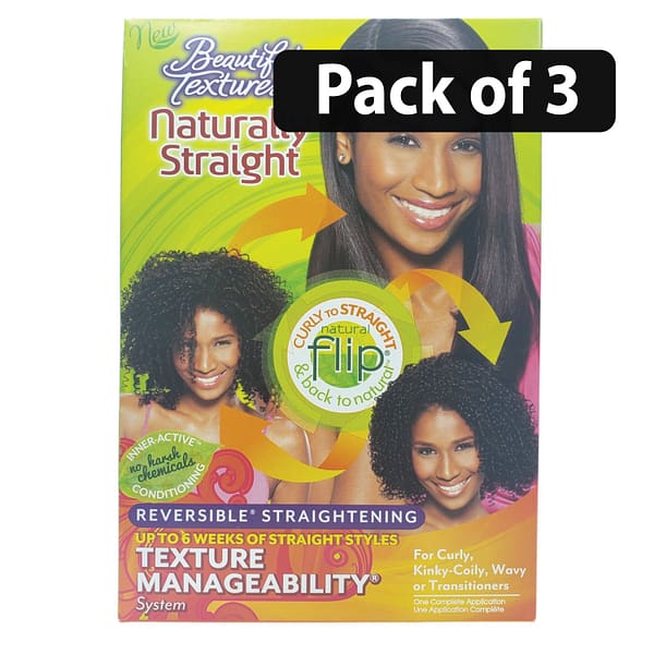 (Pack of 3) Beautiful Textures Naturally Straight One Application