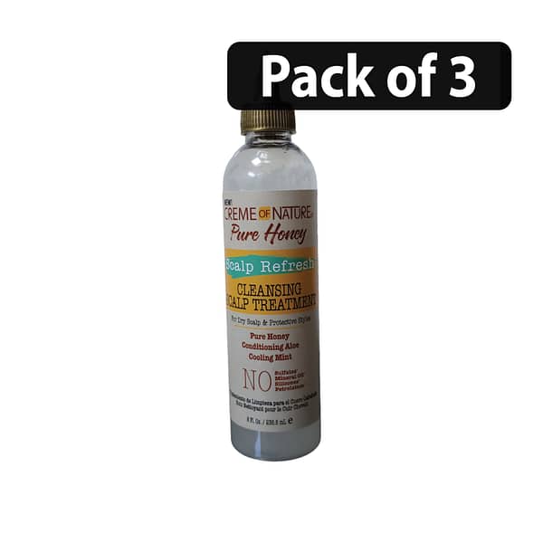 (Pack of 3) Creme of Nature Pure Honey Scalp Refresh Cleansing Scalp Treatment 8fl.oz