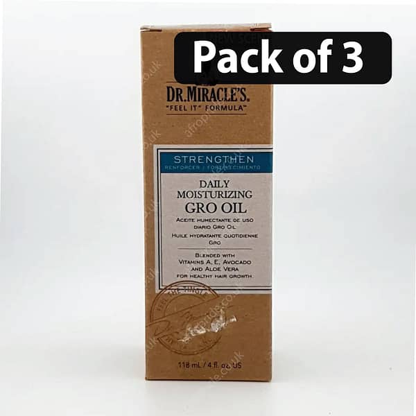 (Pack of 3) Dr.Miracle's Daily Moisturizing Gro Oil 4oz