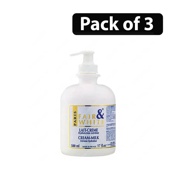 (Pack of 3) Fair & White Lait-Creme Cream Milk 500ml