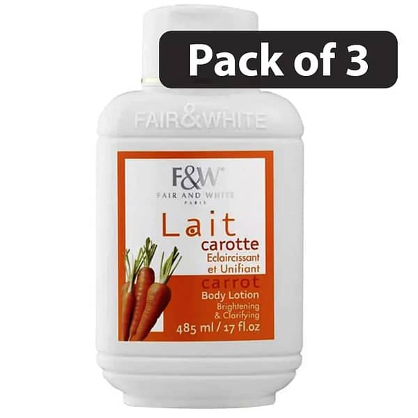 (Pack of 3) Fair & White Paris Lait Carrot Eclaircissant 17oz