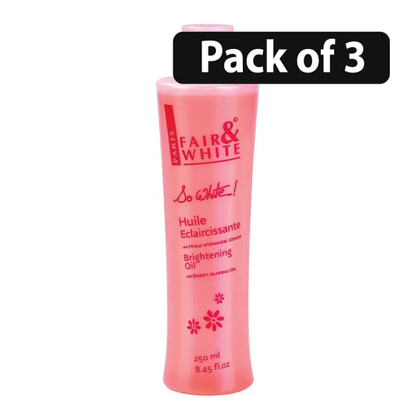 (Pack of 3) Fair & White Paris So White Brightening Oil 8.45floz 250ml-