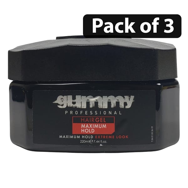 (Pack of 3) Gummy Professional Maximum Hold Extreme Look Hair Gel 220ml
