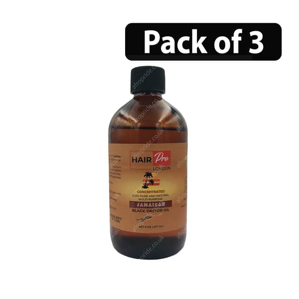 (Pack of 3) Hair Pro London Concentrated Jamaican Black Castor Oil 8oz
