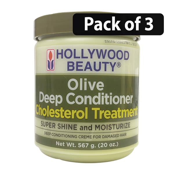 (Pack of 3) Hollywood Beauty Olive Cholesterol Super Shine & Moisturize 20oz