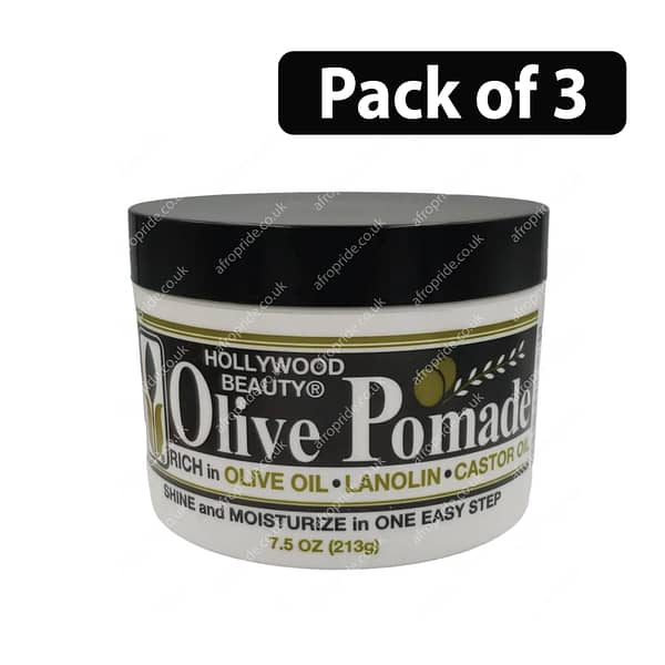 (Pack of 3) Hollywood Beauty Olive Pomade Shine And Moisturize Extra Dry Hair 7.5oz