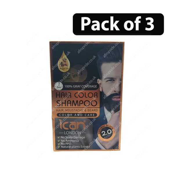 (Pack of 3) Ican London Hair Color Shampoo 30mlx8 2