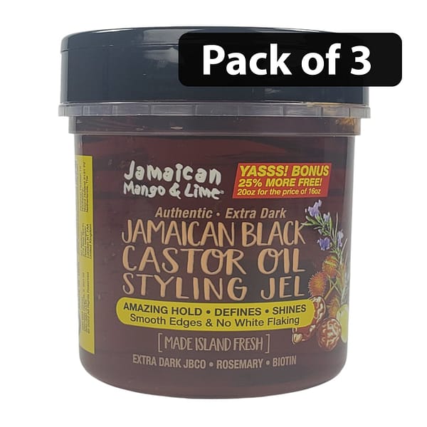 (Pack of 3) Jamaican Mango & Lime Jamaican Black Castor Oil Styling Gel 20oz