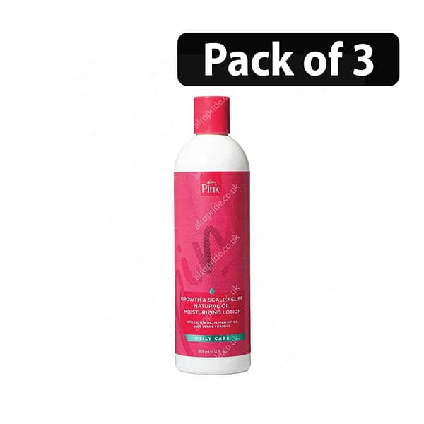 (Pack of 3) Luster's Pink Growth & Scalp Relief Natural Oil Moisturizing Lotion 12oz