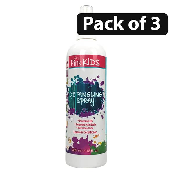 (Pack of 3) Luster's Pink Kids Detangler Spray 12oz (Pack of 3) Luster’s Pink Kids Detangler Spray 12oz