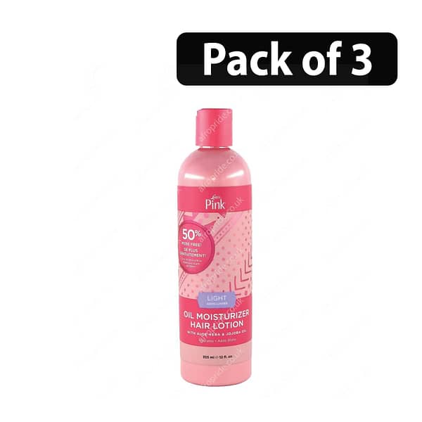 (Pack of 3) Luster's Pink Oil Moisturizer Hair Lotion Light Adds Luster 12oz