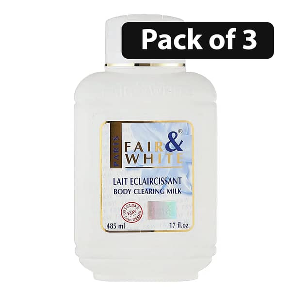 (Pack of 3) Paris Fair & White Lait Eclaircissant Body Clearing Milk 17oz