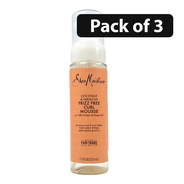 (Pack of 3) Shea Moisture Coconut and Hibiscus Frizz-Free Mousse 7.5oz