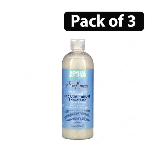 (Pack of 3) Shea Moisture Manuka Honey & Yogurt Hydrate & Repair Shampoo 19.5Fl.oz
