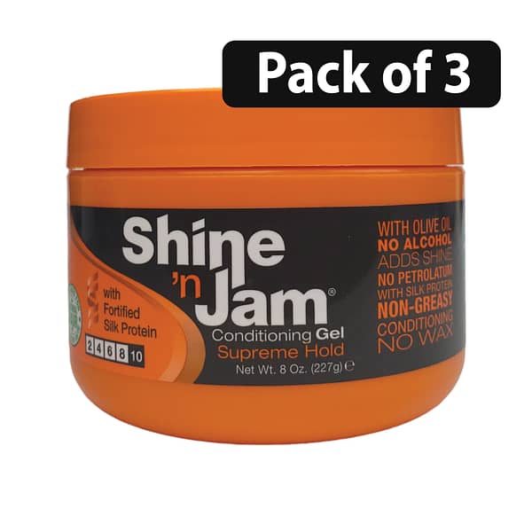 (Pack of 3) Shine ‘n Jam Conditioning Gel Supreme Hold 8oz