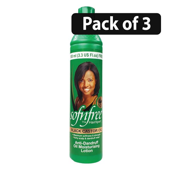 (Pack of 3) Sofn Free Black Castor Oil Moisturising Lotion 350ml N