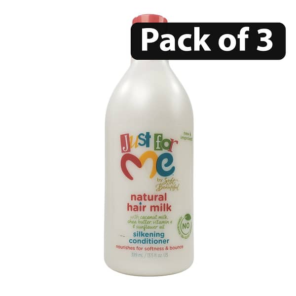 (Pack of 3) Soft & Beautiful Just For Me Natural Milk Silkening Conditioner 13.5oz