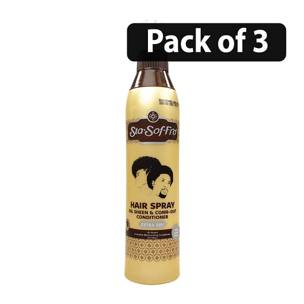 (Pack of 3) Sta-sof-fro hair spray oil sheen & comb-out conditioner 250ml