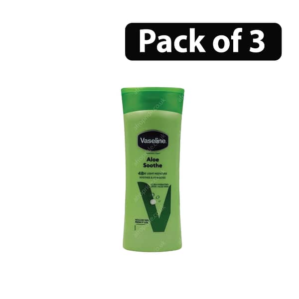 (Pack of 3) Vaseline Intensive Care Body Lotion 400ml Aloe Soothie