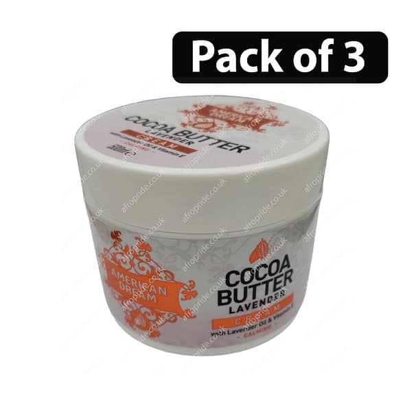 (Pack of 3) American Dream Cocoa Butter Lavender Cream With Lavender Oil And Vit. E 500ml