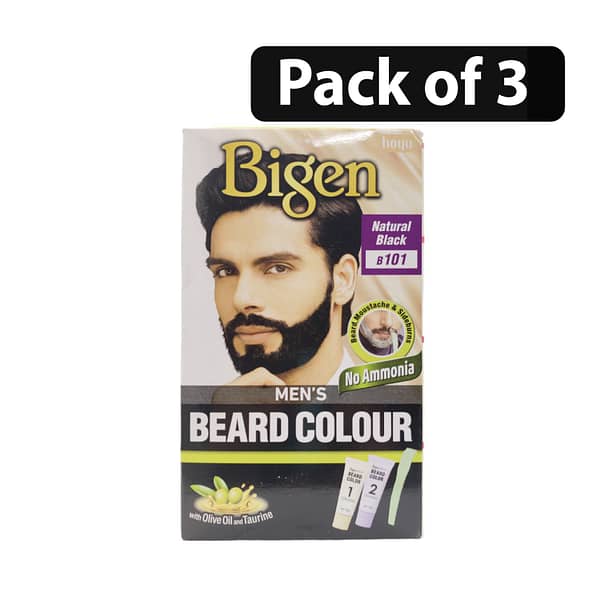 (Pack of 3) Bigen Men's Beard Colour B101