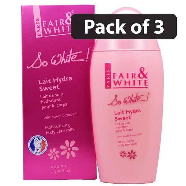 (Pack of 3) Paris Fair & White so White Lait de Soin hydra Sweet 17.6 fl.oz New