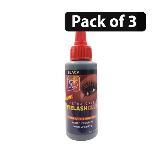(Pack of 3) Salon Pro Black 30Sec EyeLash Glue 2fl.oz