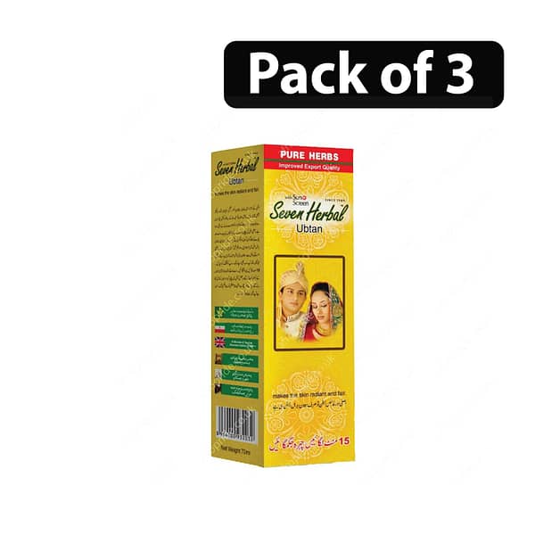 (Pack of 3) Seven Herbal Ubtan Cream 75ml