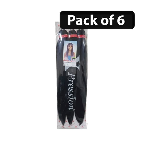 (Pack of 6) Xpression 3X Pre-Stretched Braid 50''-1