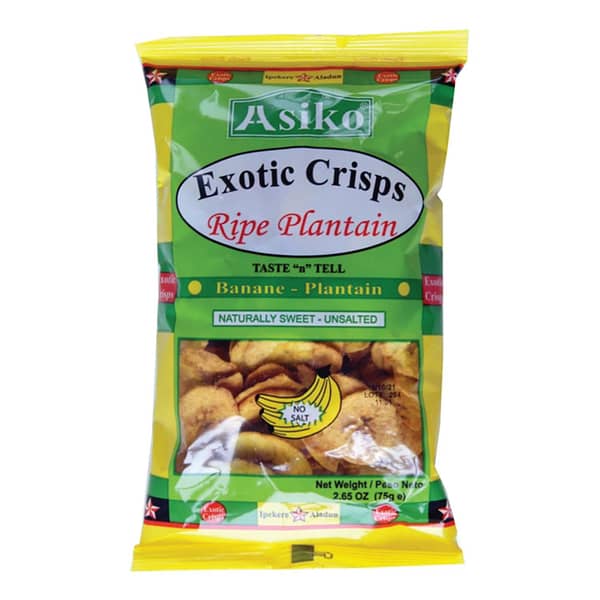 Asiko Exotic Crisps Ripe Plantain Naturally Sweet-Unsalted 75g