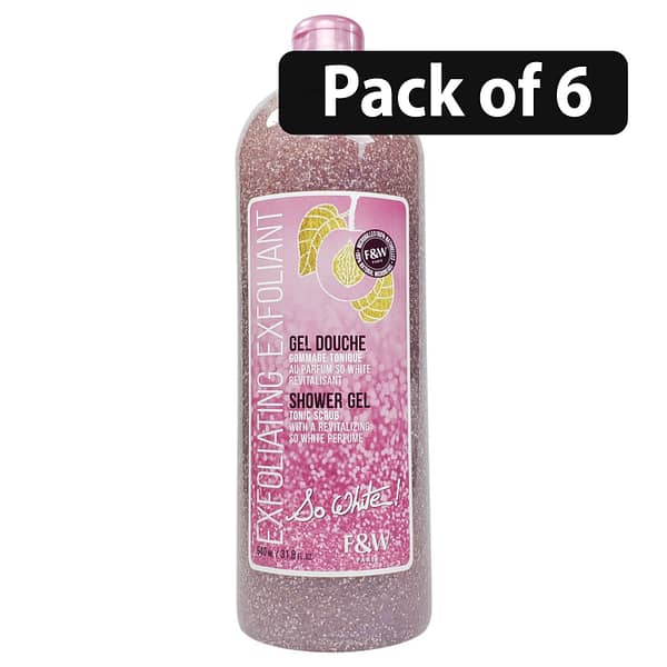 (Pack of 6) F&W Paris So White Exfoliating Exfoliant Shower Gel 940ml31.8 fl.oz