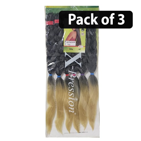 (Pack of 3) Xpression Lagos Mega Braids 60'' T1-613