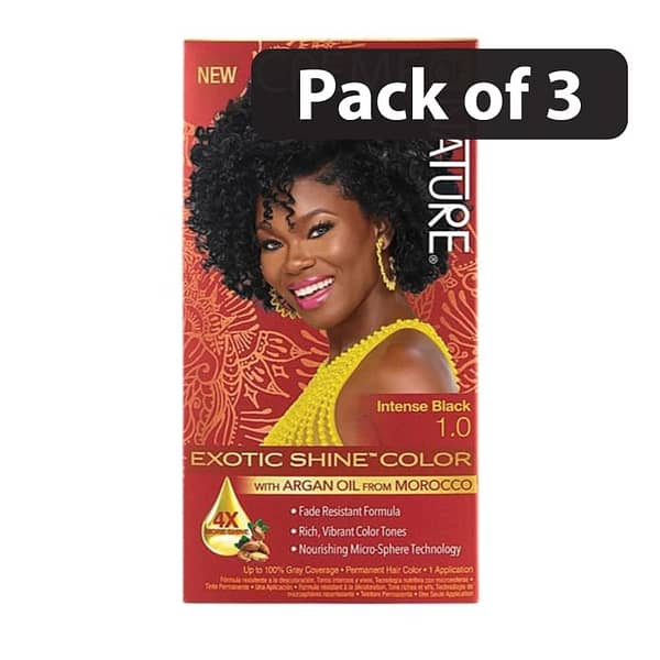 (Pack of 3) Creme of Nature Exotic Shine with Argan Oil Intense Black 1.0
