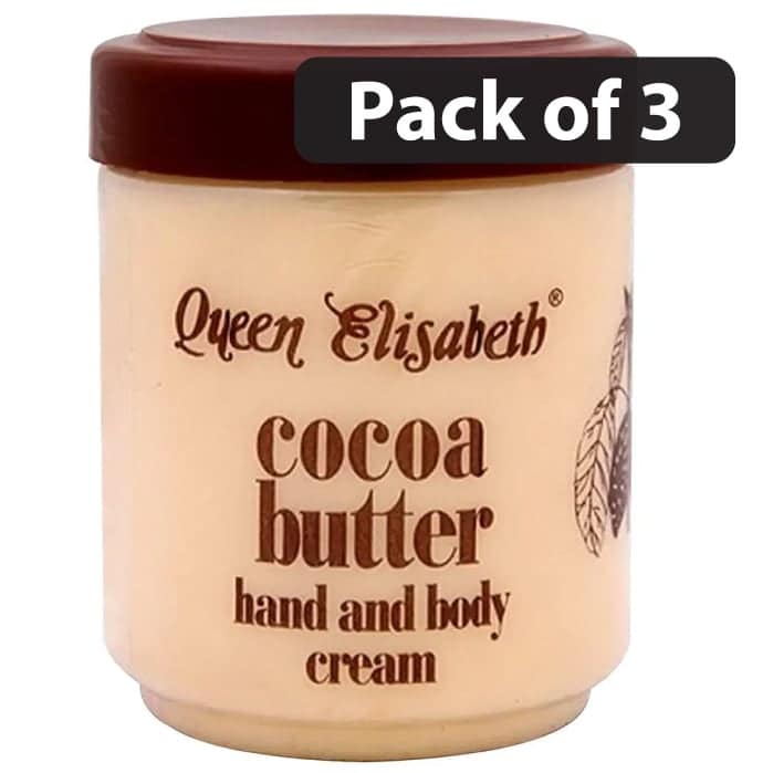(Pack of 3) Queen Elisabeth Cocoa Butter Hand & Body Cream 250ml (Pack of 3) Queen Elisabeth Cocoa Butter Hand & Body Cream 250ml